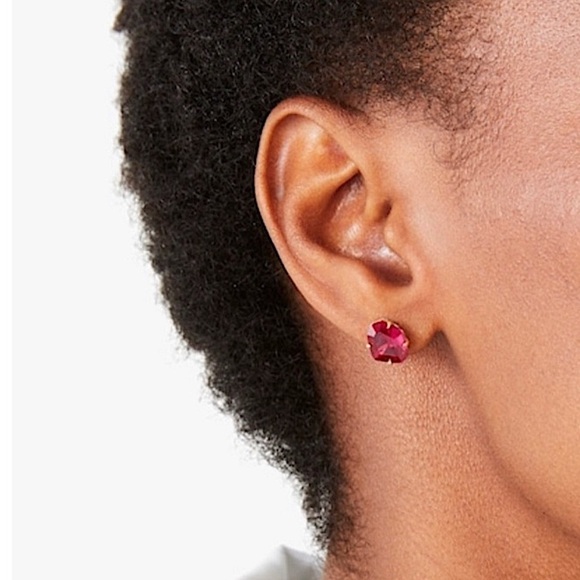 KATE SPADE • Treasure Trove Fuchsia Ruby Red Stud Earrings - Picture 2 of 8